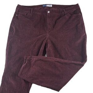 Old Navy High Rise Rockstar Super Skinny Corduroy Pants Women's Size 26 Burgundy
